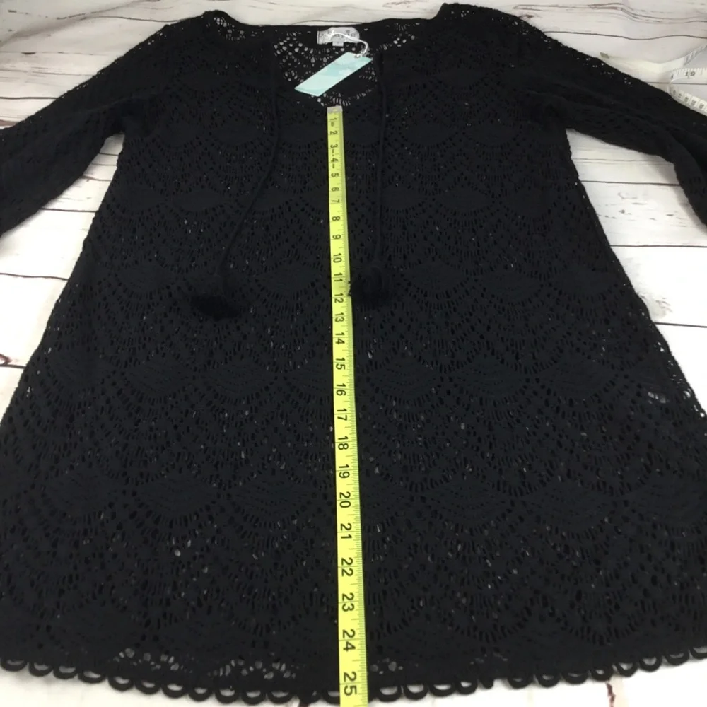 NWT Black Mudpie Emma Crochet‎ Swimsuit Coverup.